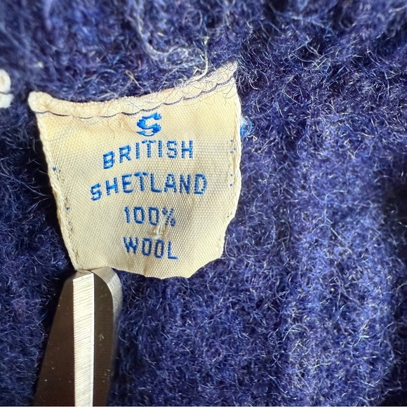 Vtg J.G. Hook Women’s Shetland 100% Wool Blue Vest Size S academia heritage - Picture 9 of 10